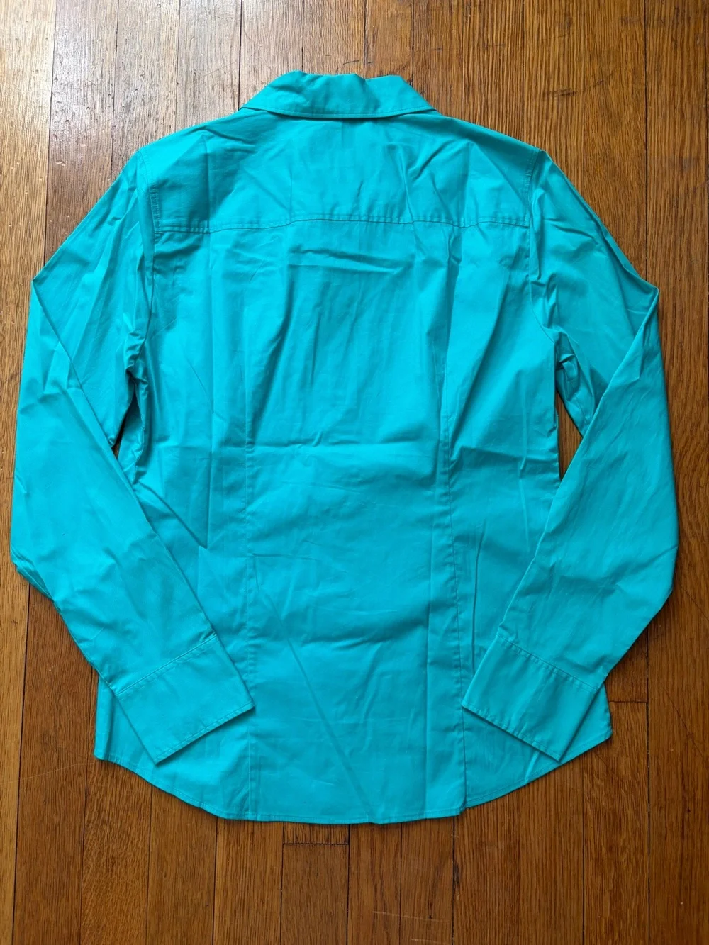 J.Crew Haberdashery Bright Teal Stretch Classic Women's Button-Up Shirt, M, NWT